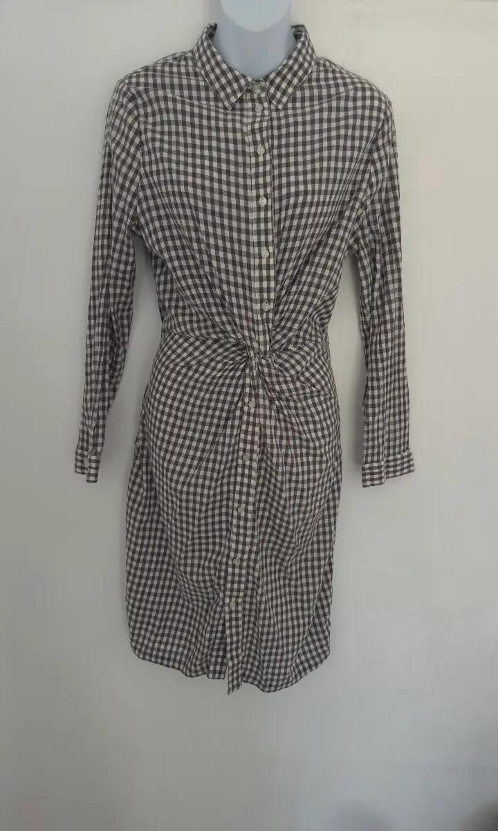 Hush Gingham twist front effortless shirt dress UK size 12