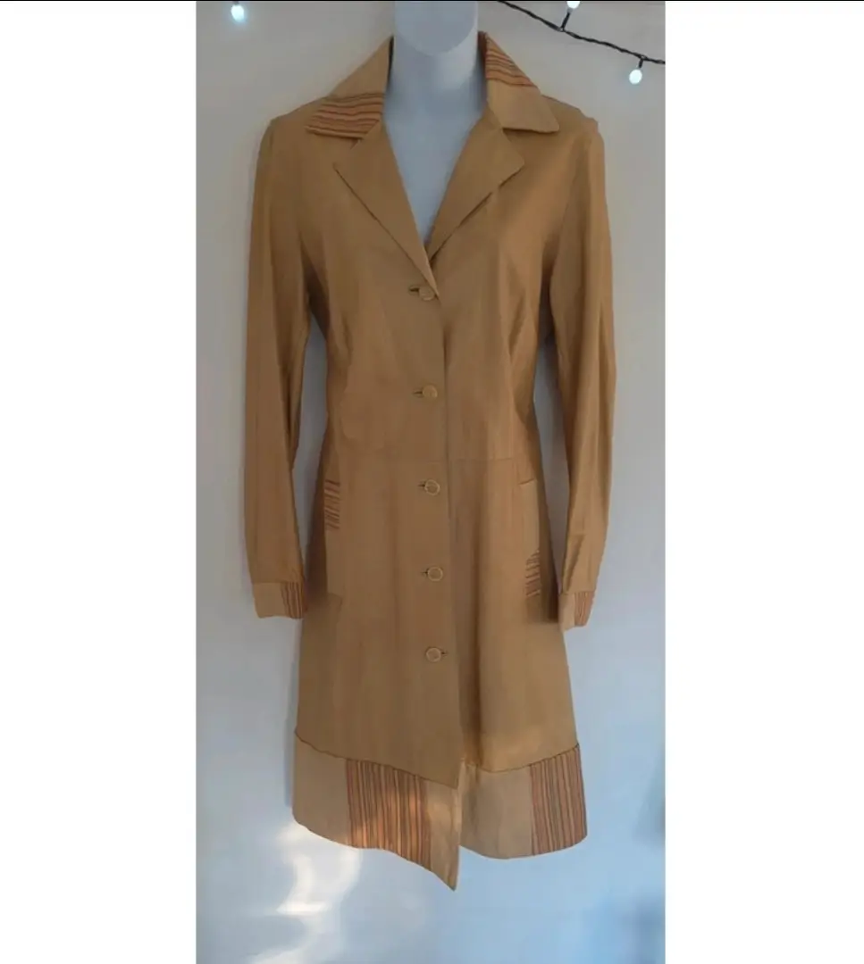 Etro Milano Ovine leather statement womens overcoat UK size 10
