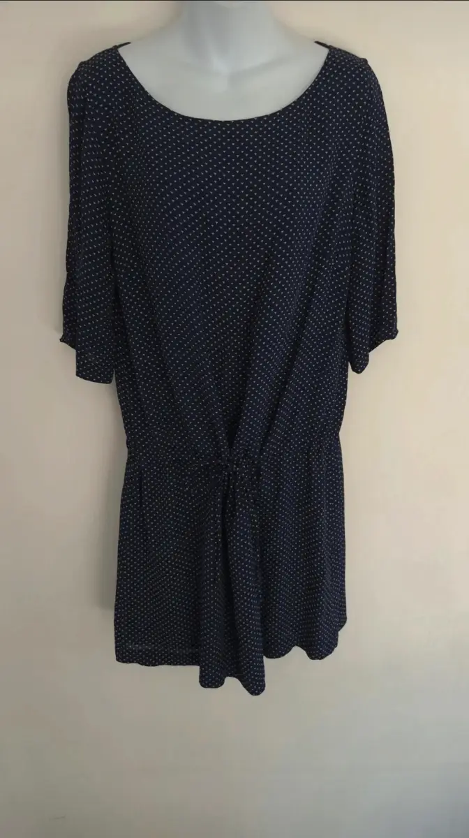 Toast navy blue printed viscose tunic dress UK size 14