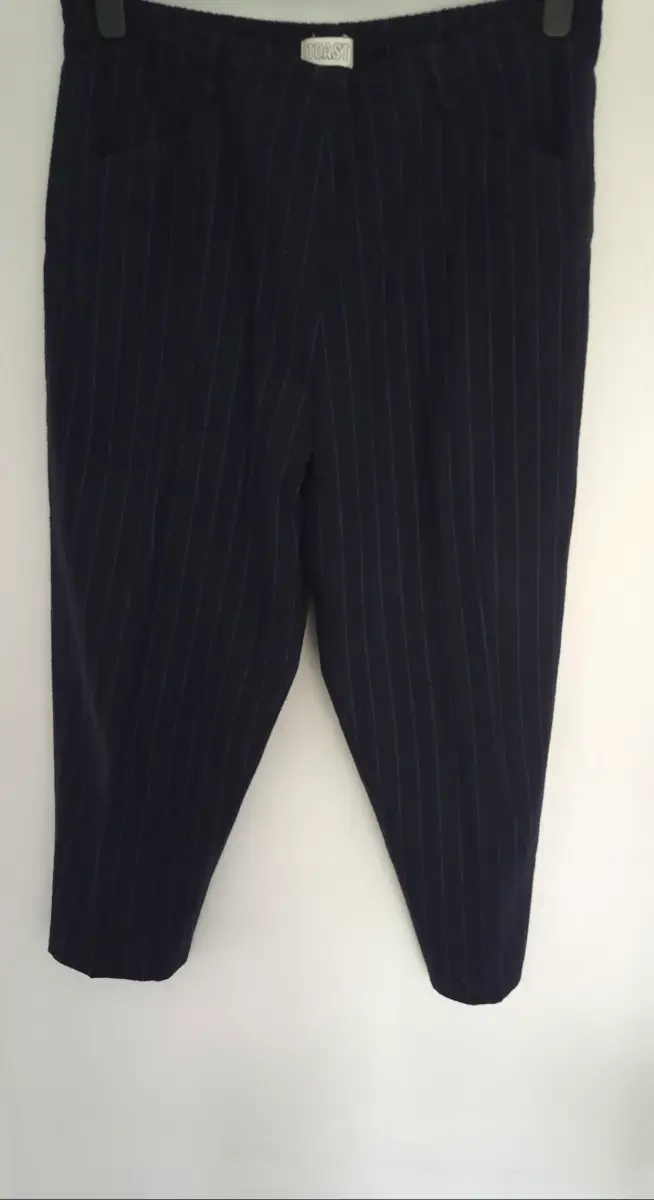 TOAST Navy Blue Pinstripe Tapered Trousers UK size 14