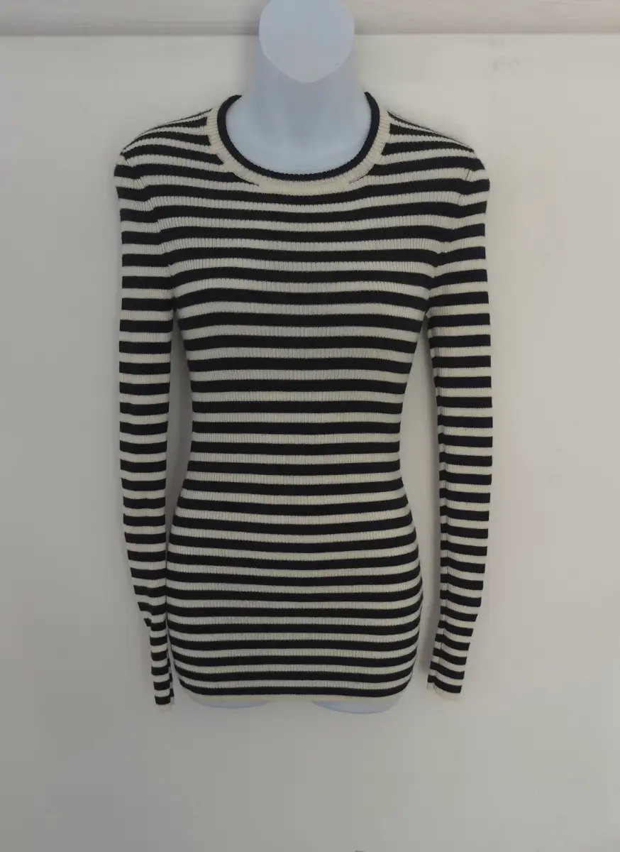 Arket striped 100% full merino wool ribbed womens jumper UK size 4-6