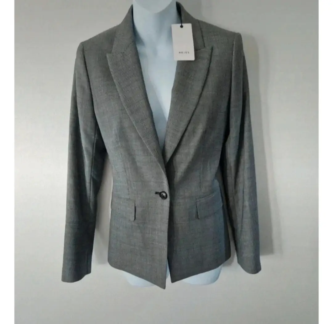 Reiss Alber wool blend double breasted womens blazer UK size 10