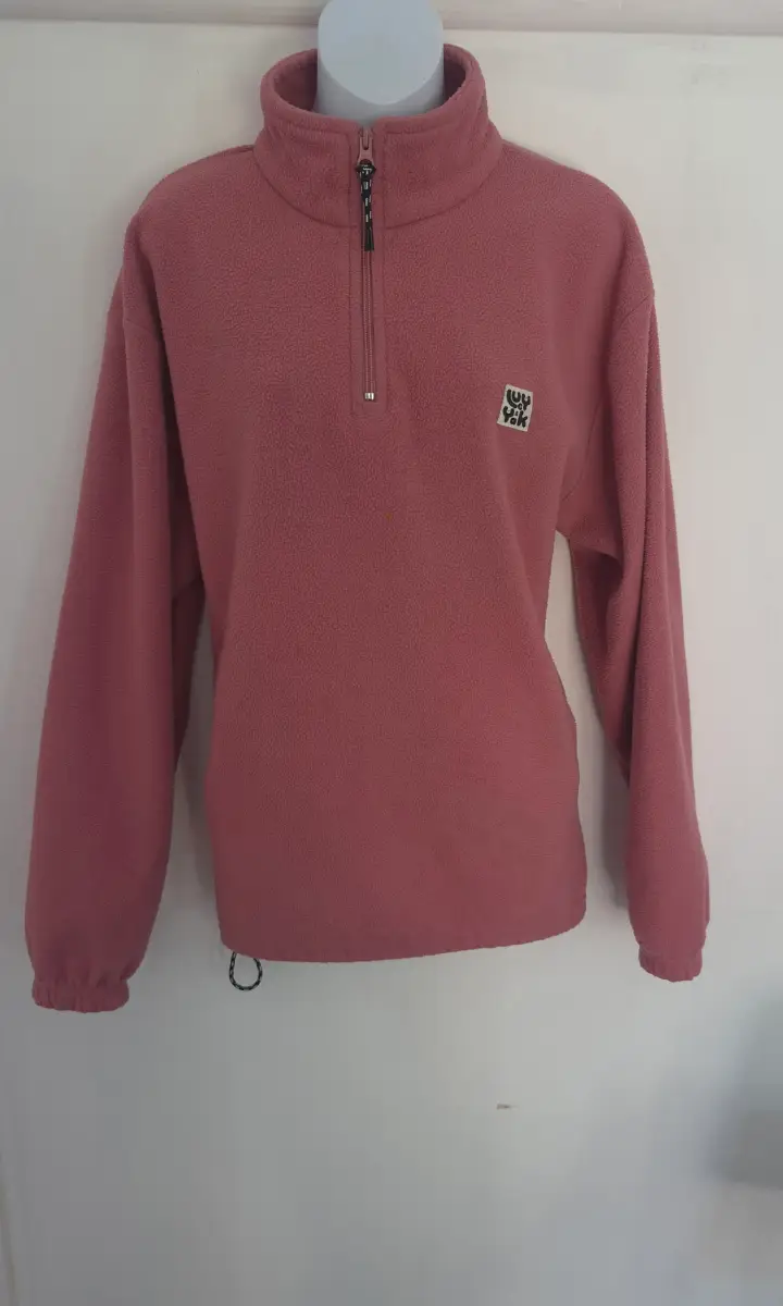 Lucy and Yak recycled cotton quarter zip fleece jacket UK size S small