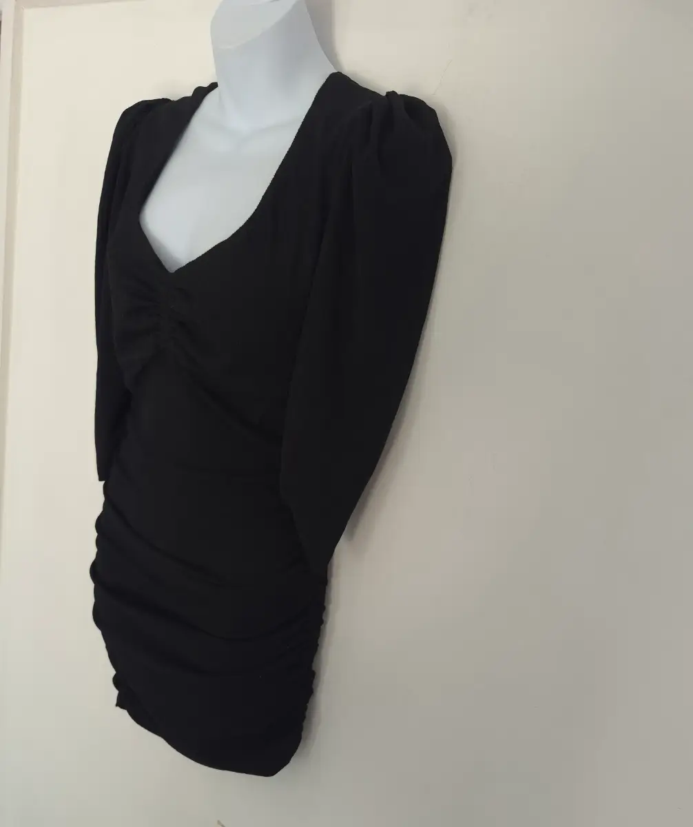 Ba&sh Wall Noir crinkle ruched womens mini dress UK size 8
