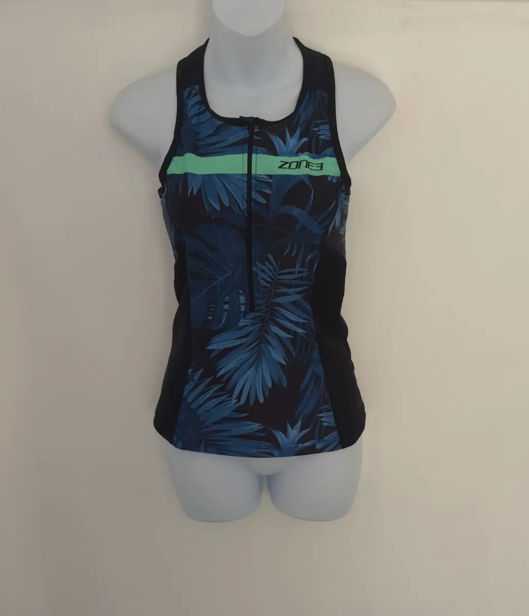 Zone 3 ergonomic fit tropical print triathlon top size S small