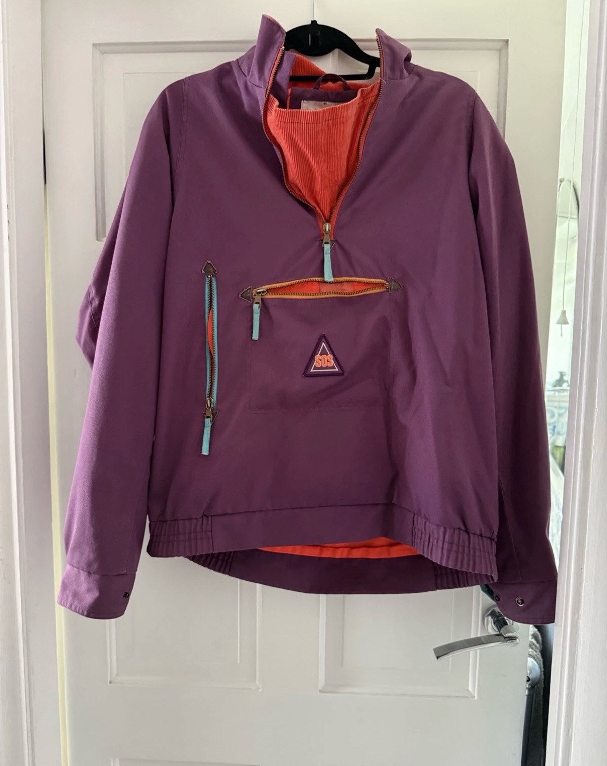 Vintage SOS Sportswear of Sweden Size M Purple Windbreaker Jacket