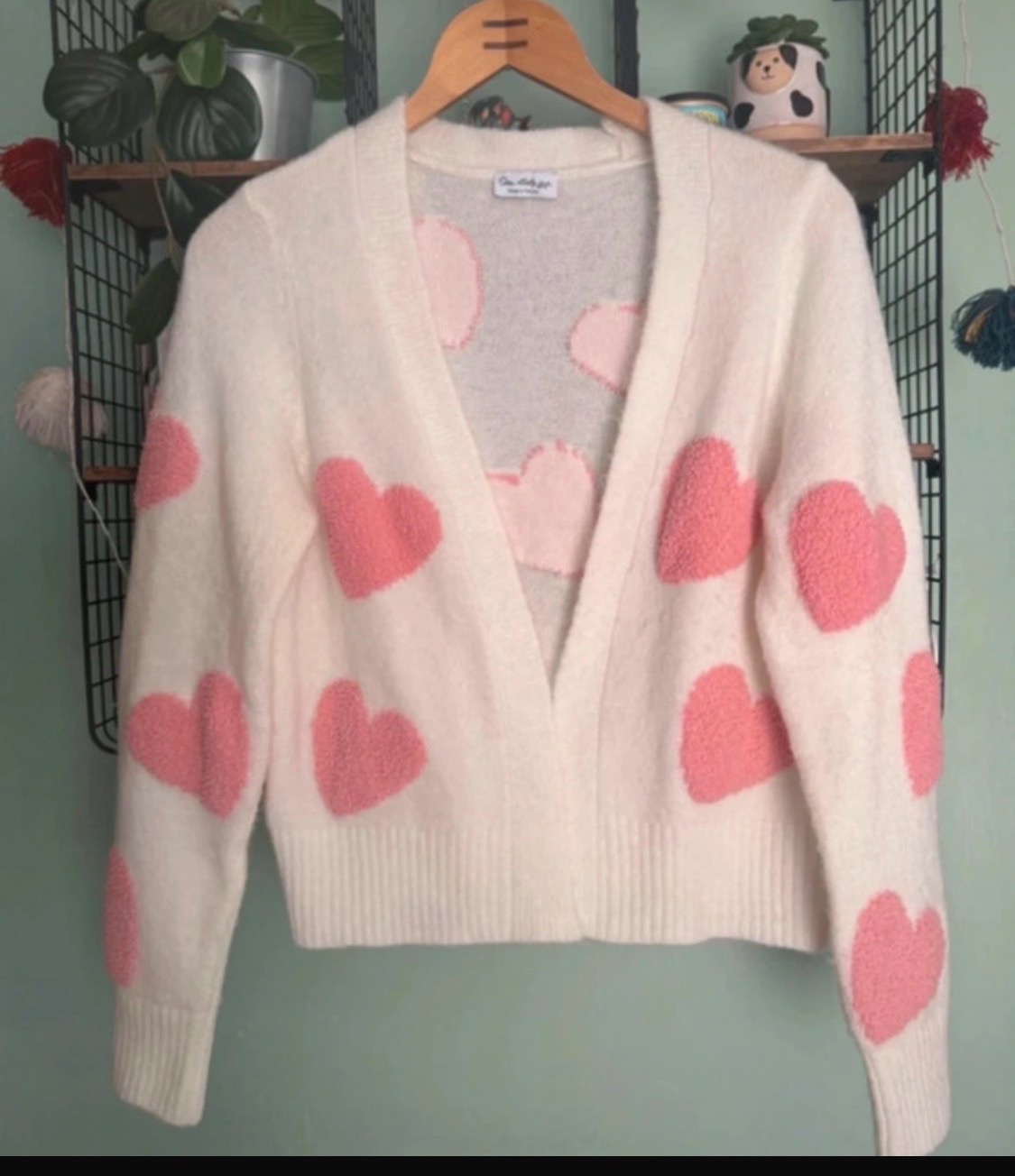 Miss Selfridges pink Heart Cardigan