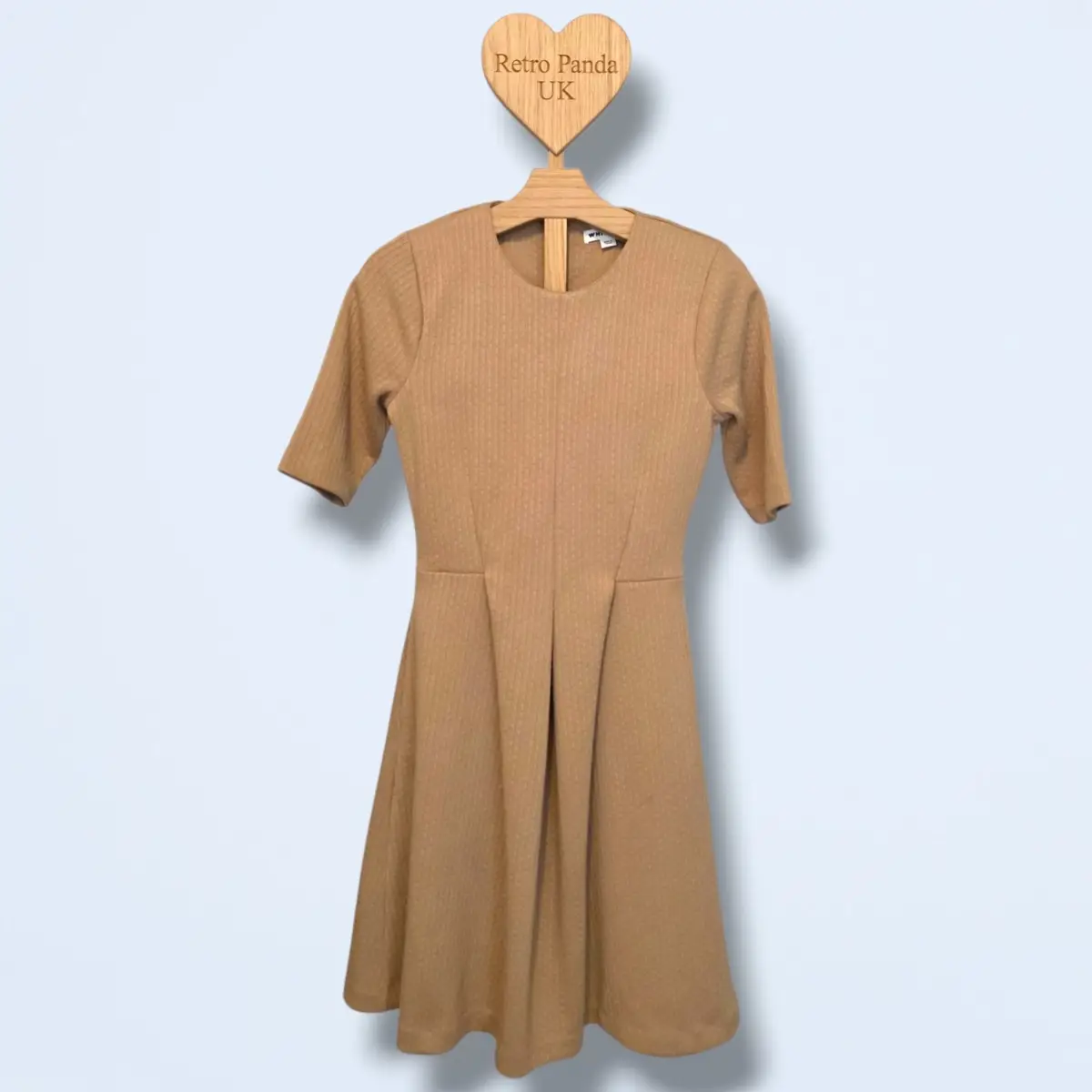 Whistles | UK 8 | Beige Textured Fit & Flare Skater Dress