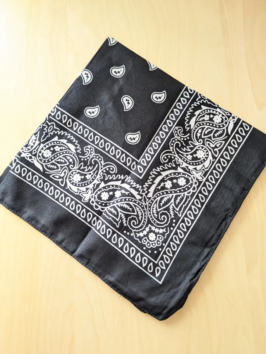 Black Paisley Print Bandana