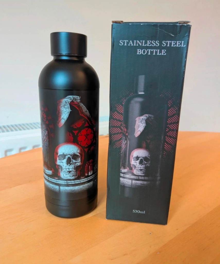 Stainless Steel Water Bottle - Gothic Skulls