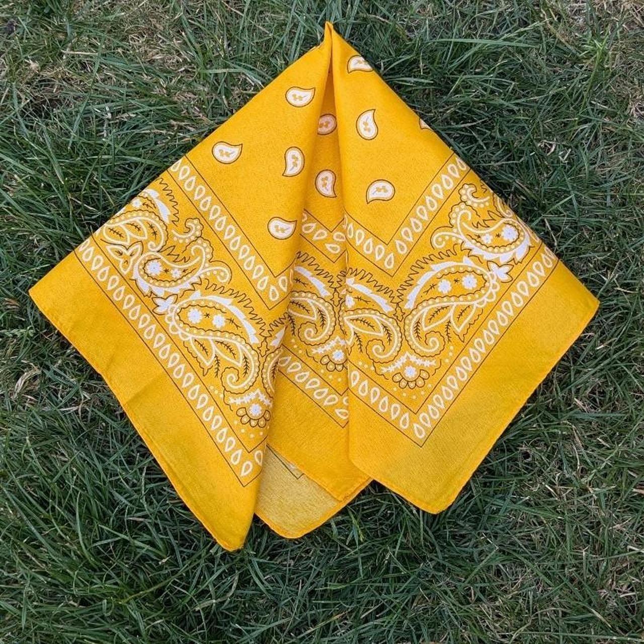Yellow Paisley Print Bandana