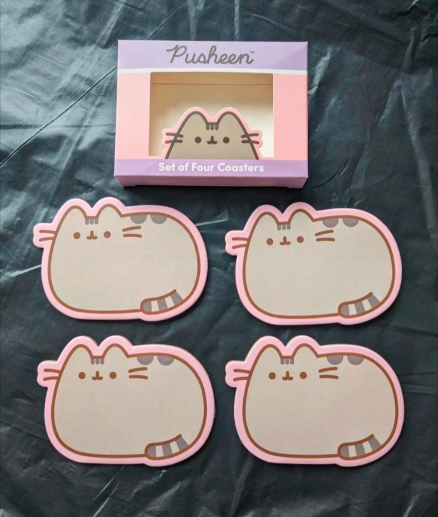 Pusheen Coasters Set of 4 Cork Backed