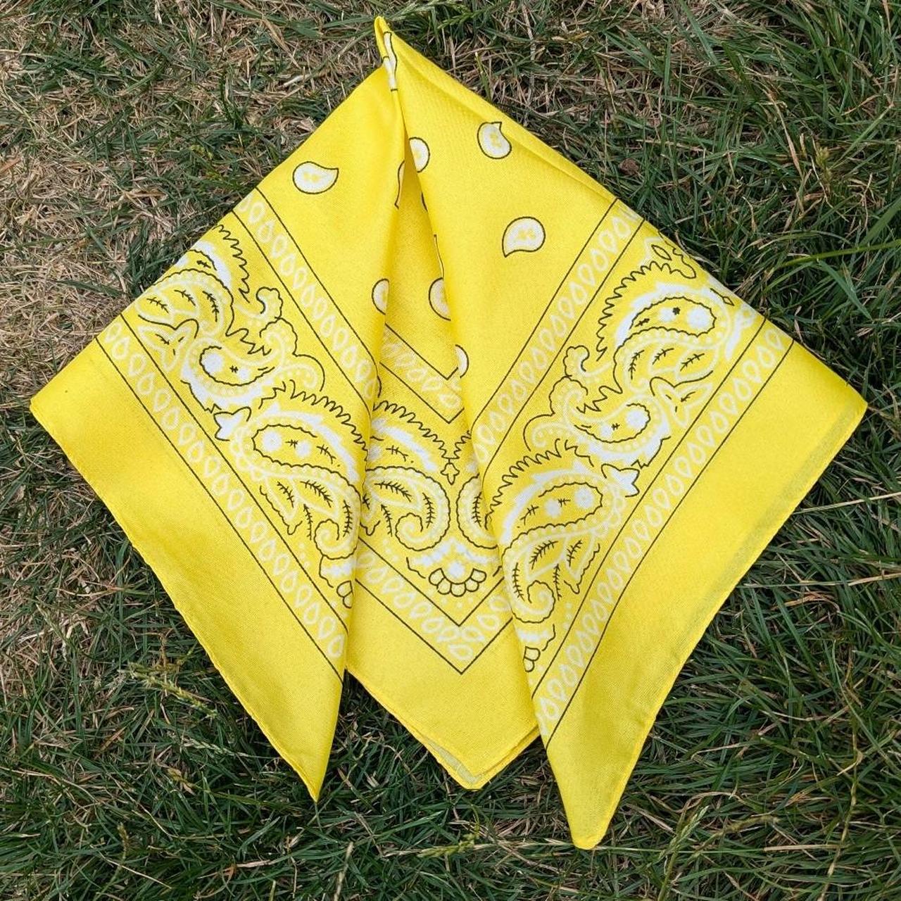 Lemon Yellow Paisley Print Bandana