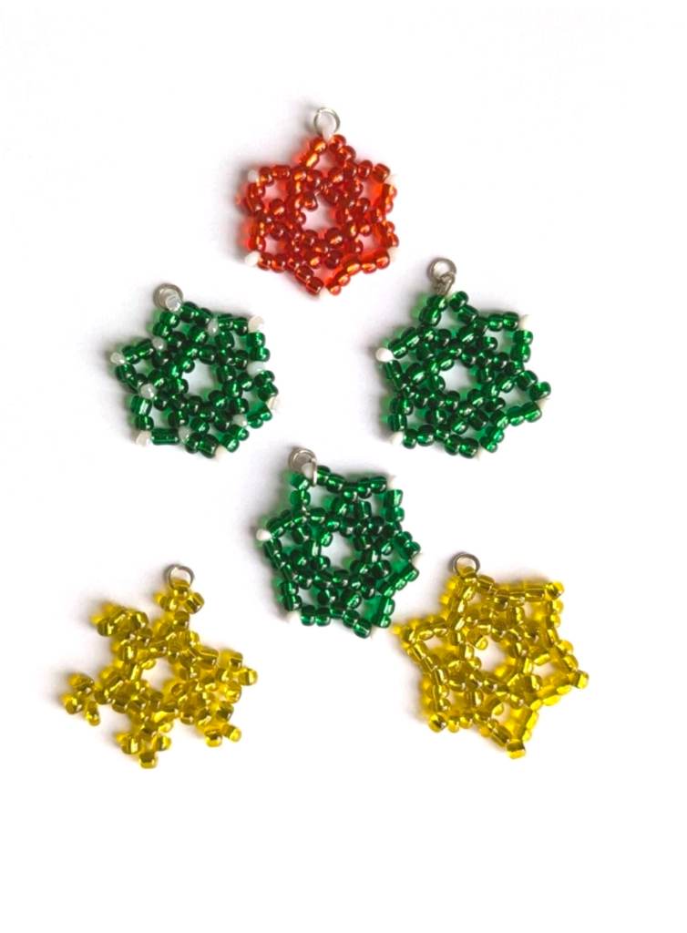 6x Handmade Beaded Necklace Pendants
