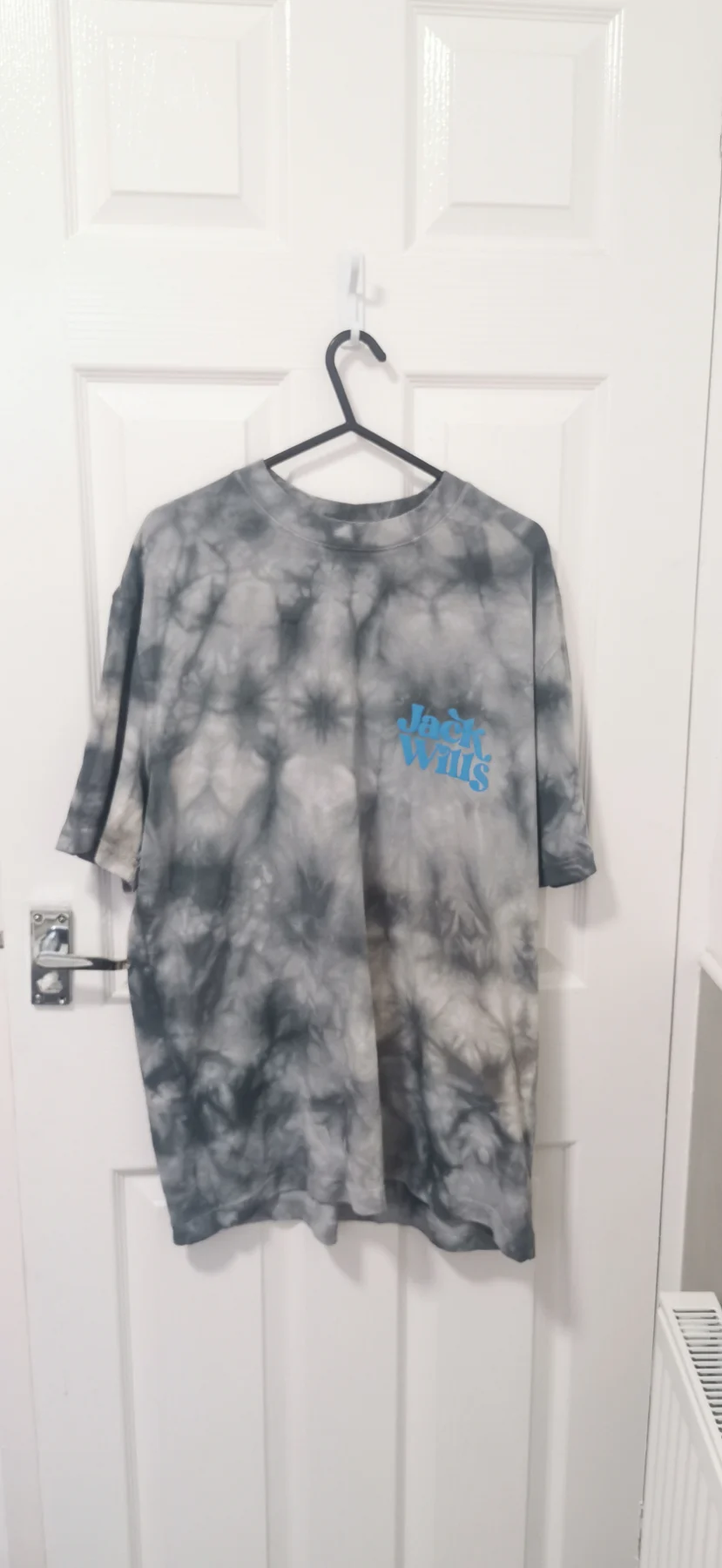 Jack Wills Sz Small Men's Oversized Grey Tie Dye T-Shirt Short Sleeve Logo Crew Neck