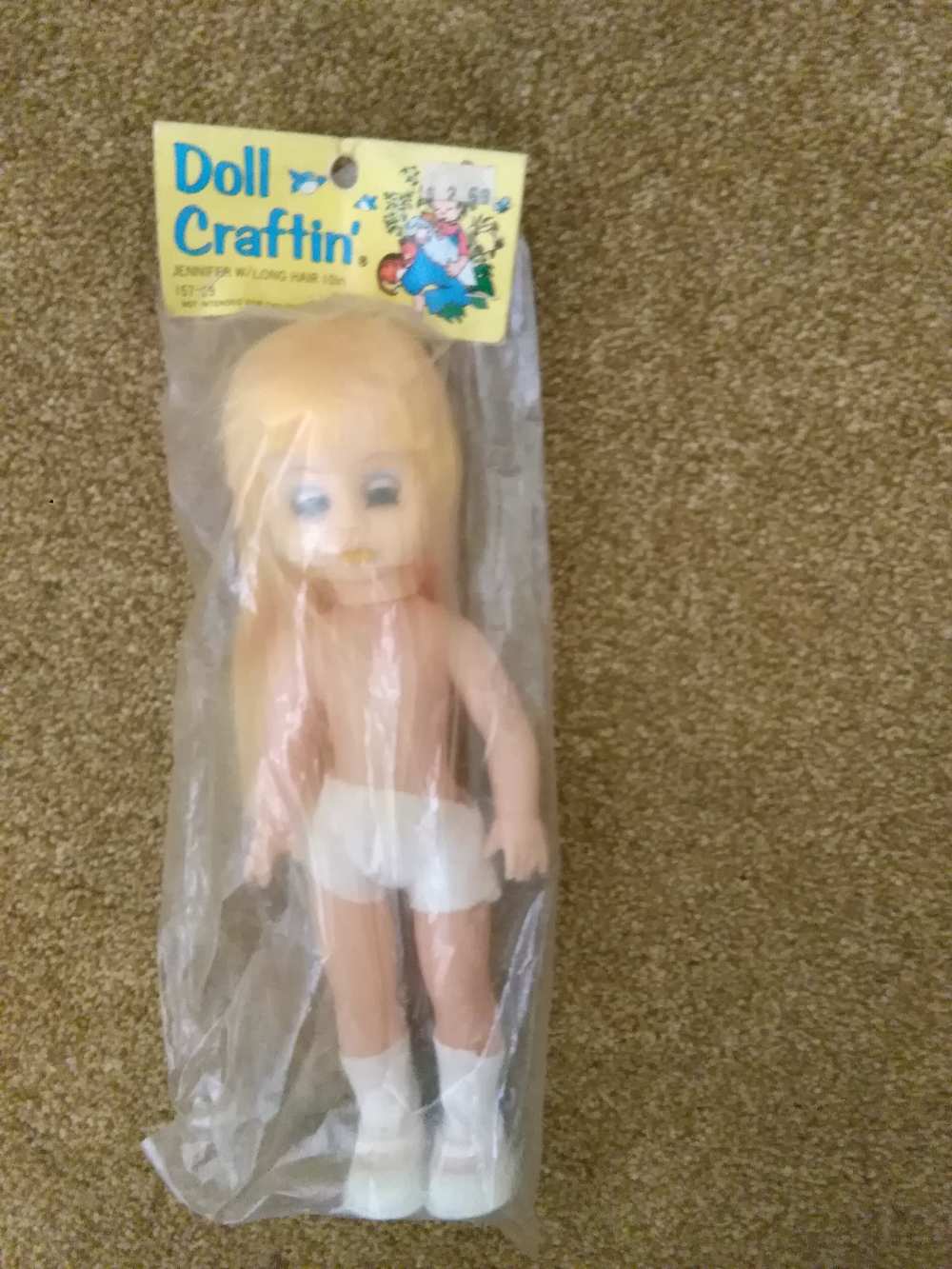 Vintage Doll Crafting 10 in Doll Jennifer Long Blonde Hair Blue Eyes to Dress