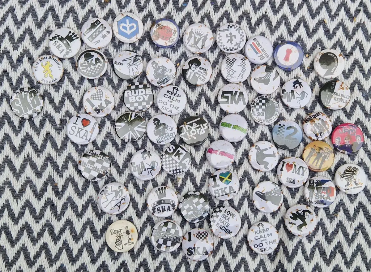 Retro mod, ska, regge, rude boy pin badges