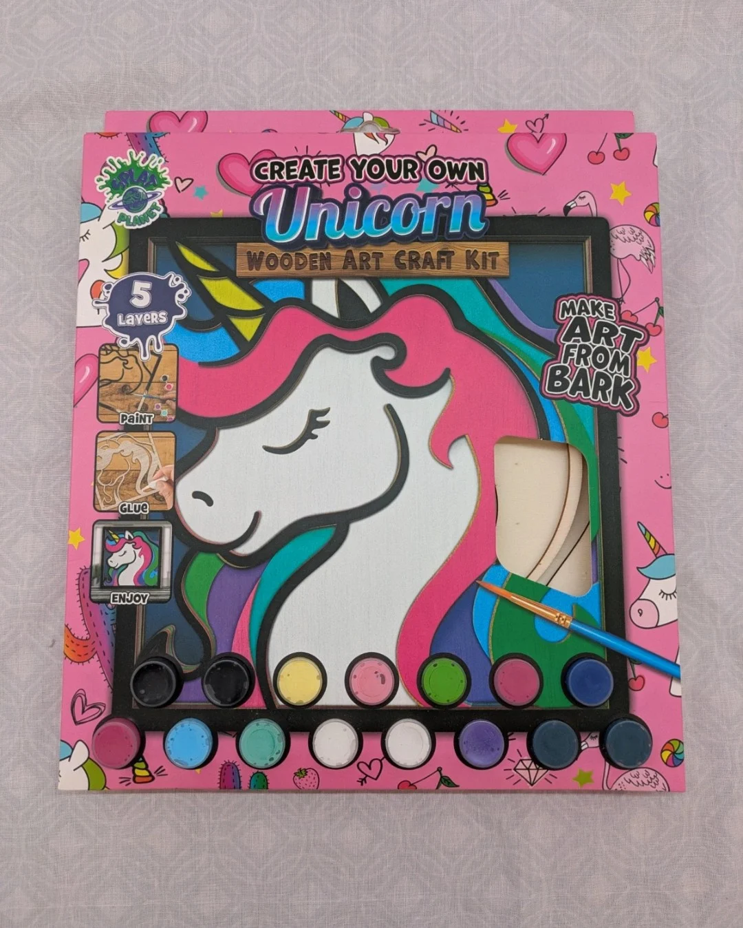 Create your own wooden unicorn art craft kit