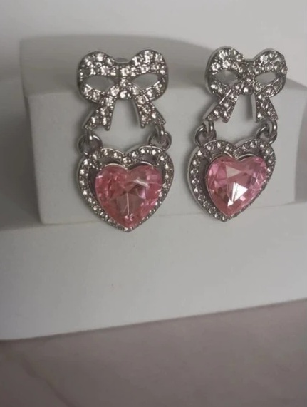 Earrings Pink Silver