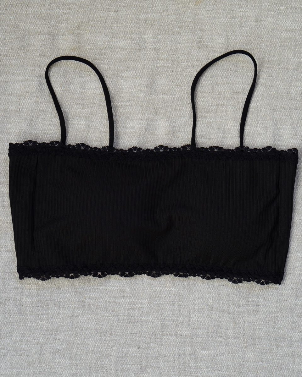 Black Ribbed Soft Bralette Tube Top – XS/S