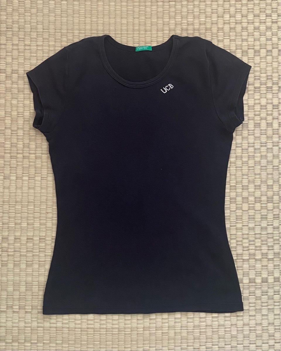 United Colors of Benetton Vintage T-Shirt – Black, Crystal Branding, 2000s