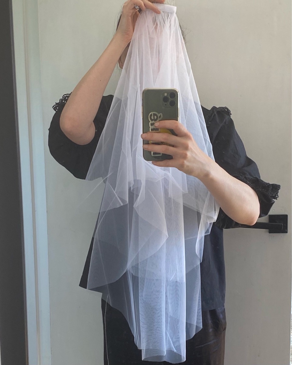 White Tulle Bridal Veil – Cathedral / Long Drop, 77cm
