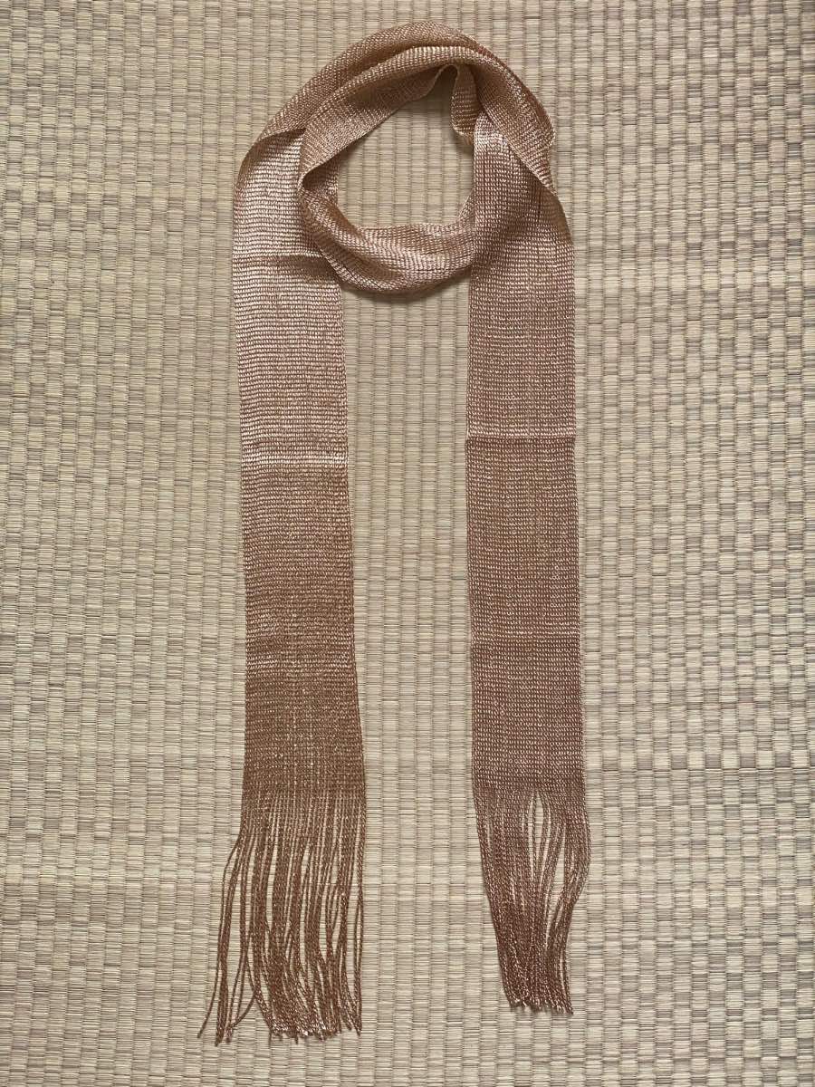 Metallic Gold Skinny Scarf – Y2K Disco Glam, Fringe Ends