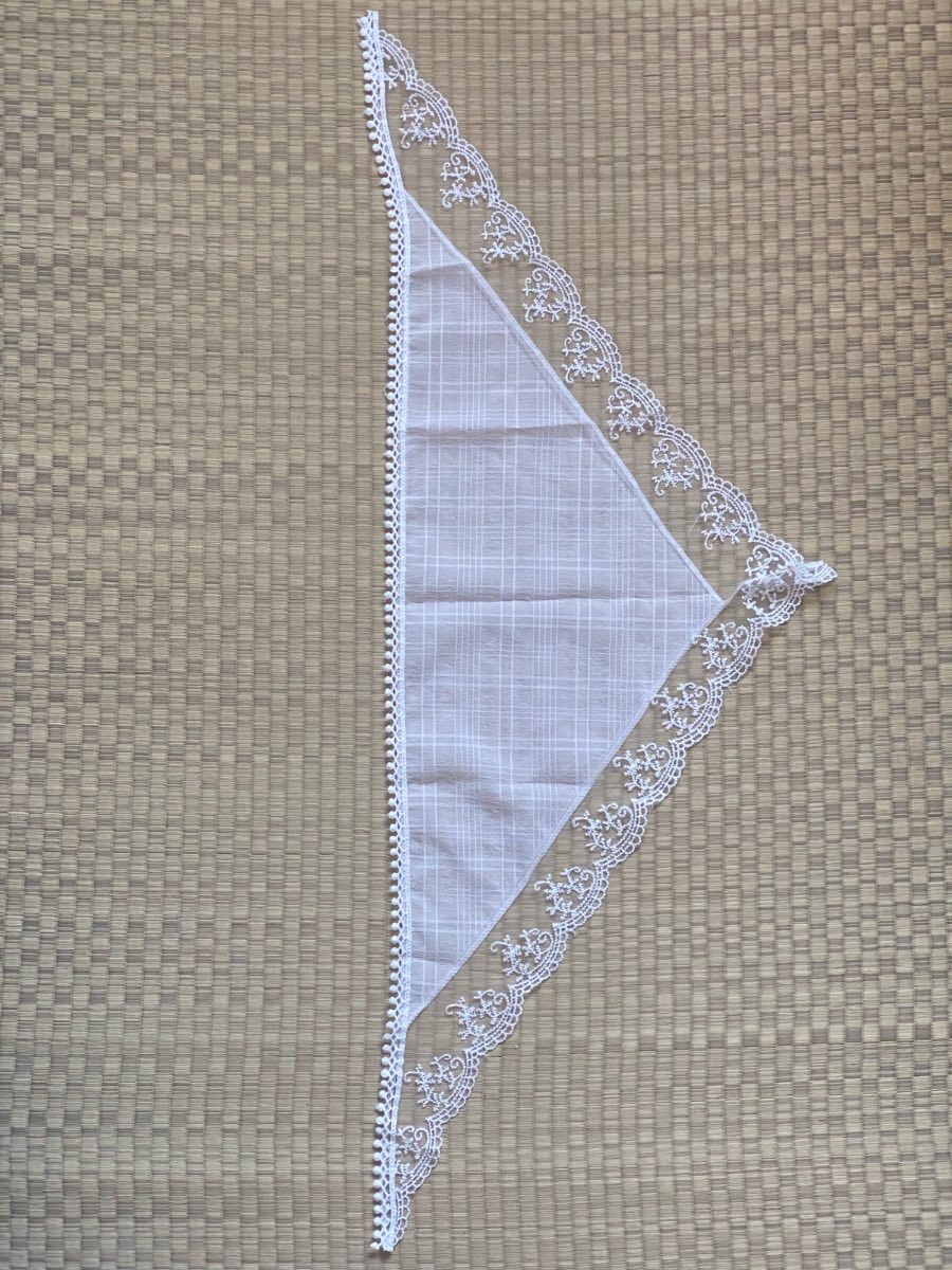 Embroidered Lace Triangle Scarf – Cream, Romantic Coquette