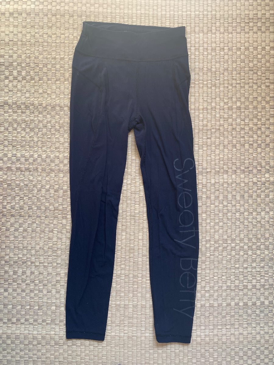 Sweaty Betty Logo Black Yoga Leggings – Soft Stretch, Size XXS