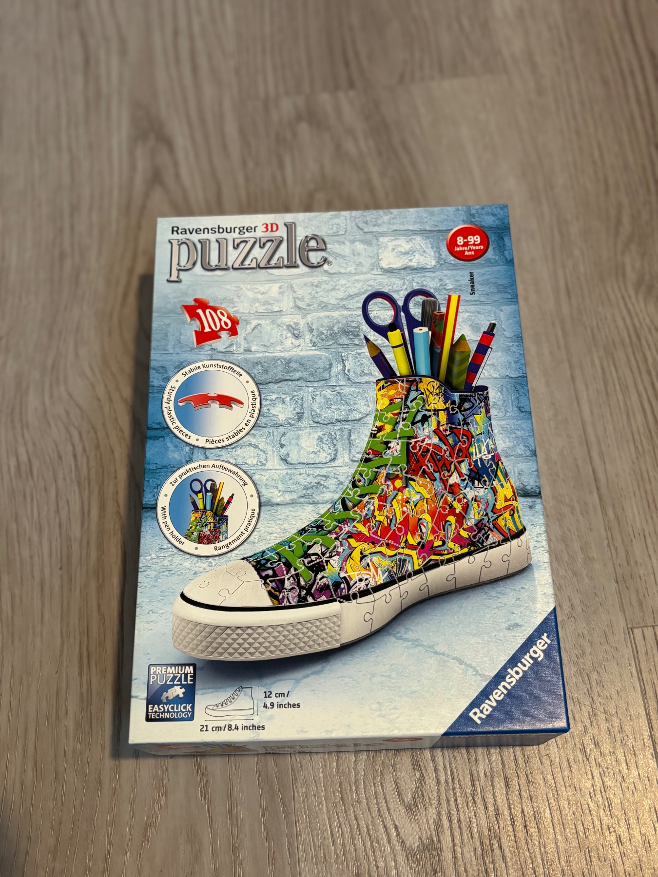 Ravensburger 3D Puzzle Sneaker Graffiti Pen Holder 108 Pieces Complete