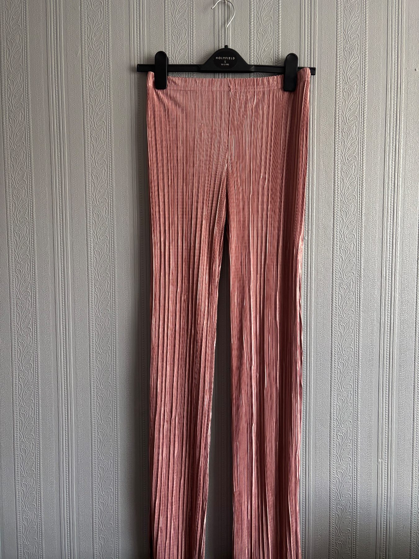 PLT Dusty Pink Plisse Wide legged Trousers size 6