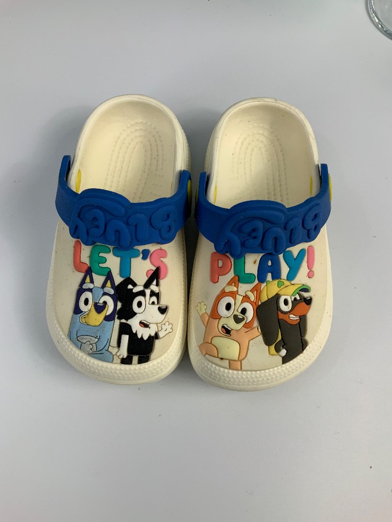 Kids Bluey & Bingo "Let's Play!" Slip-On Clog Sandals - UK Child Size 6
