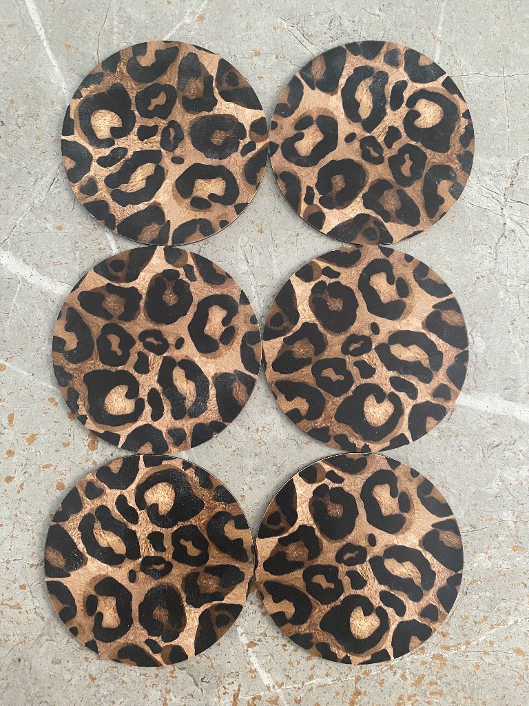 6pcs wooden coasters