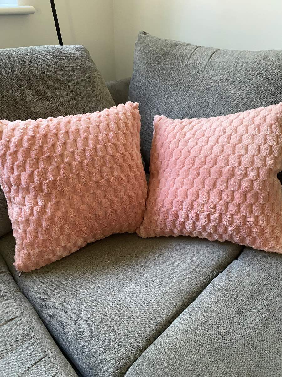 2pcs pink cushion covers