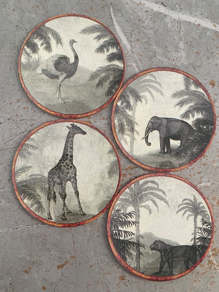4pcs wooden coasters