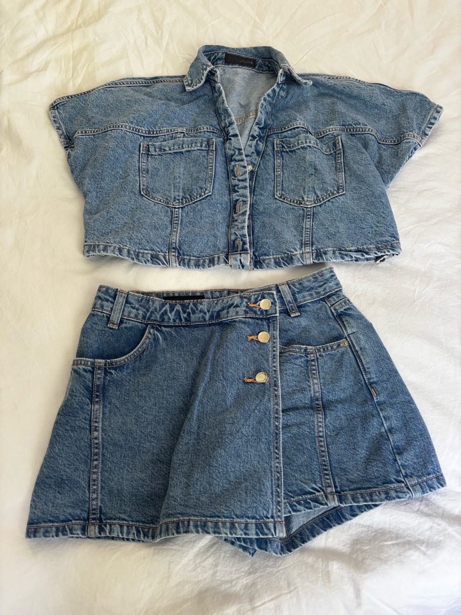 Zara denim skort co cord