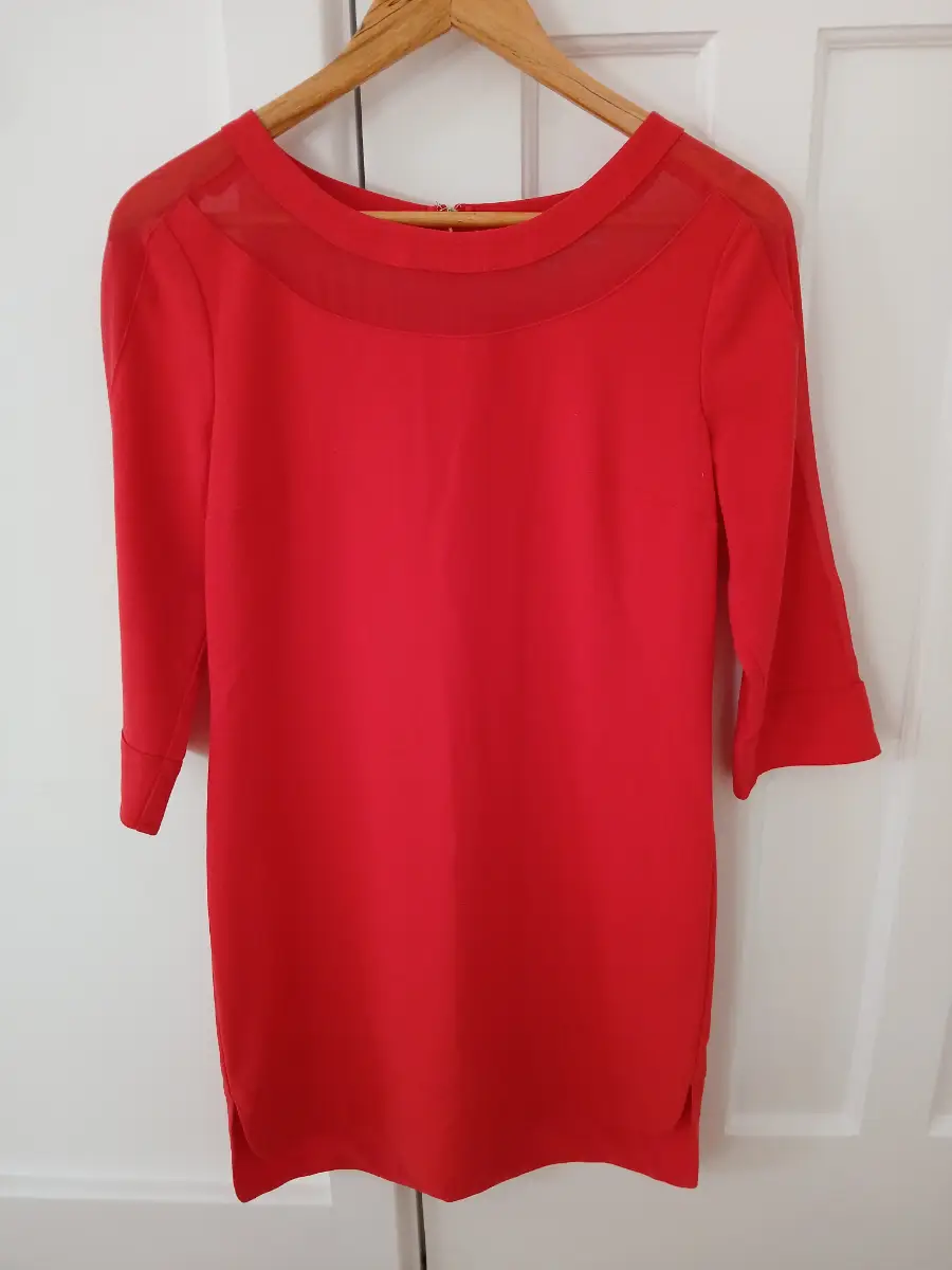Vermillion red cocktail, party dress