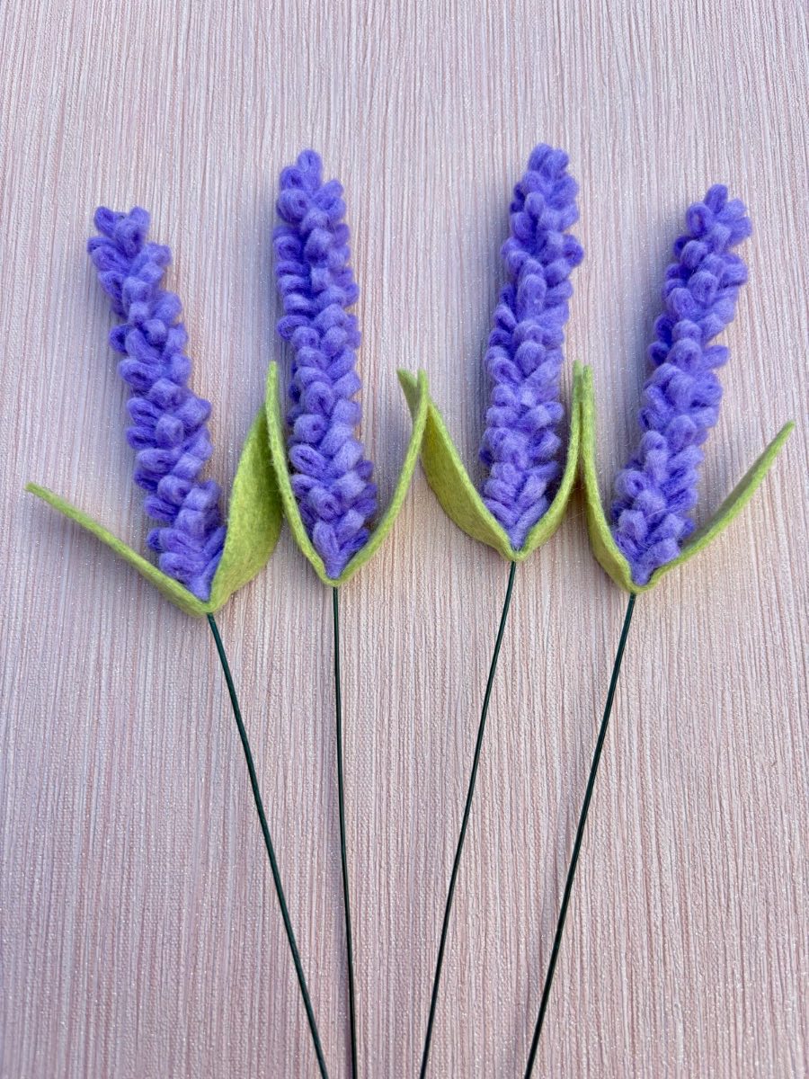 Four lavender stems