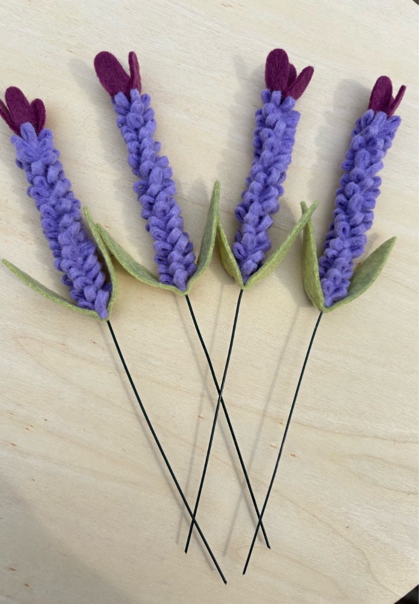 Felt French lavender stems