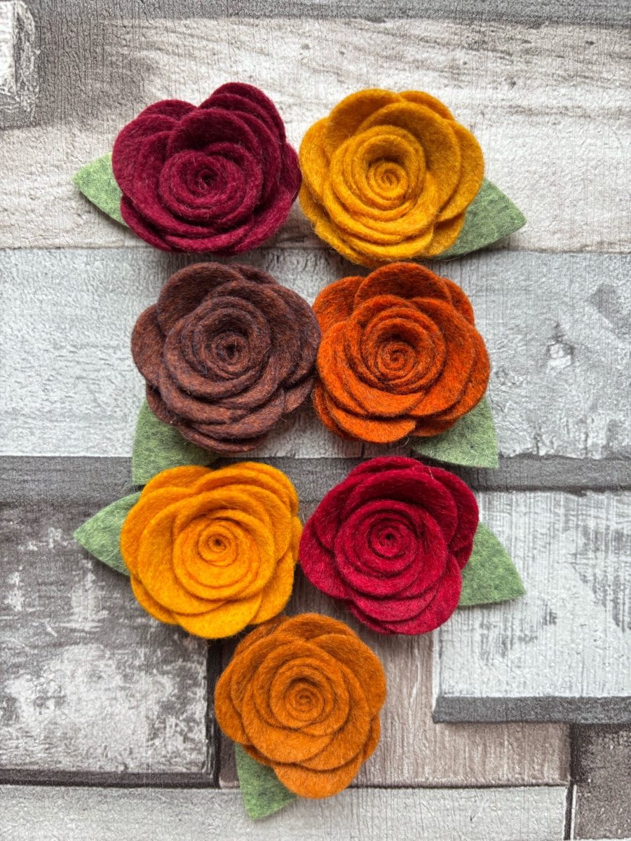 Autumnal felt flowers