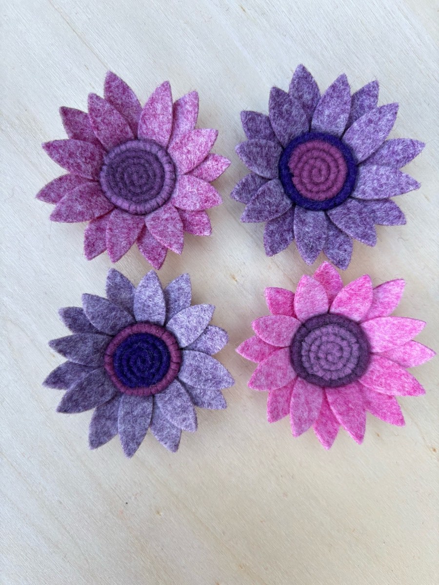 Autumn Heather felt flowers
