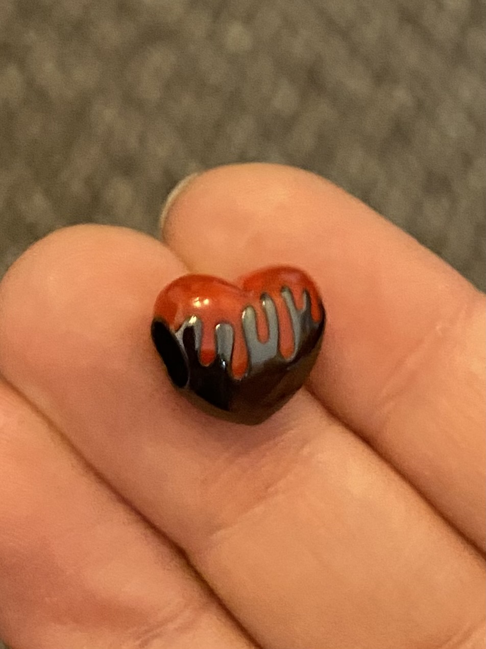 Black Bleeding Heart Charm
