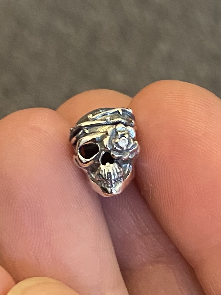 Skull with Rose Charm
