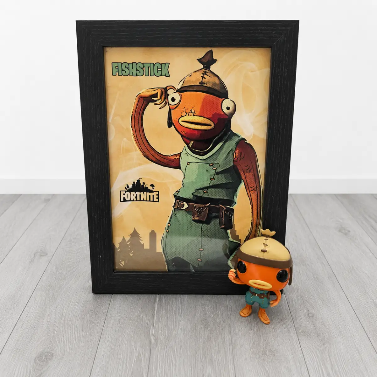 Fortnite fishstick photo frame and funko set