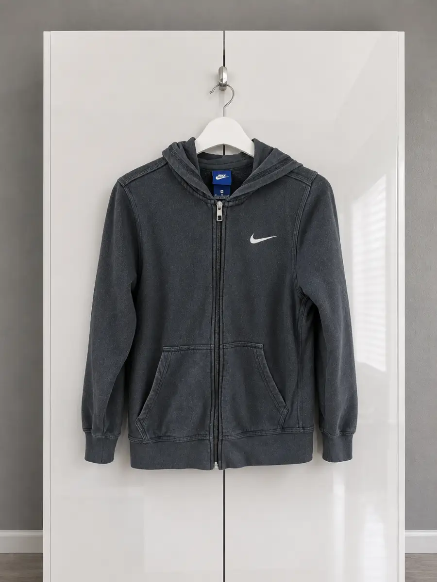 Boys black hoodie jacket size M