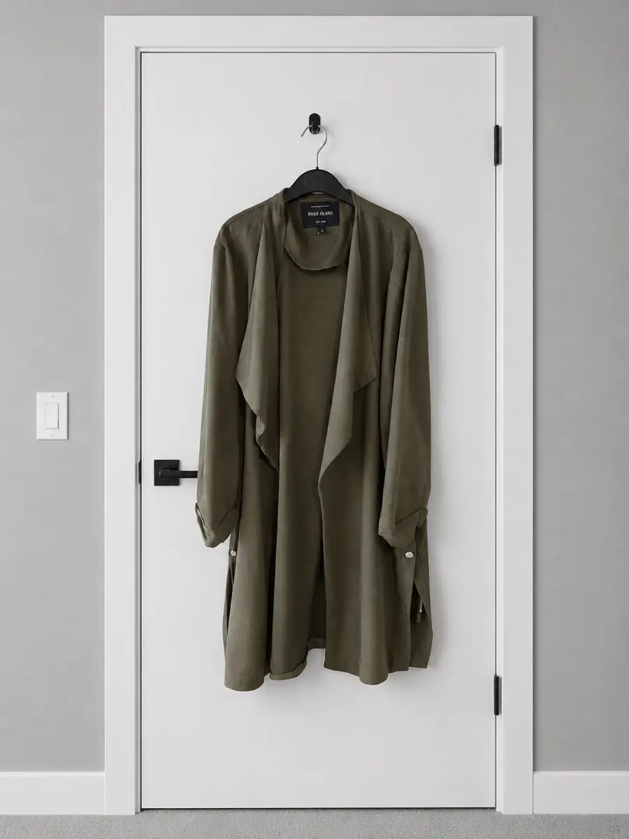Womens Khaki River Island waterfall jacket size M