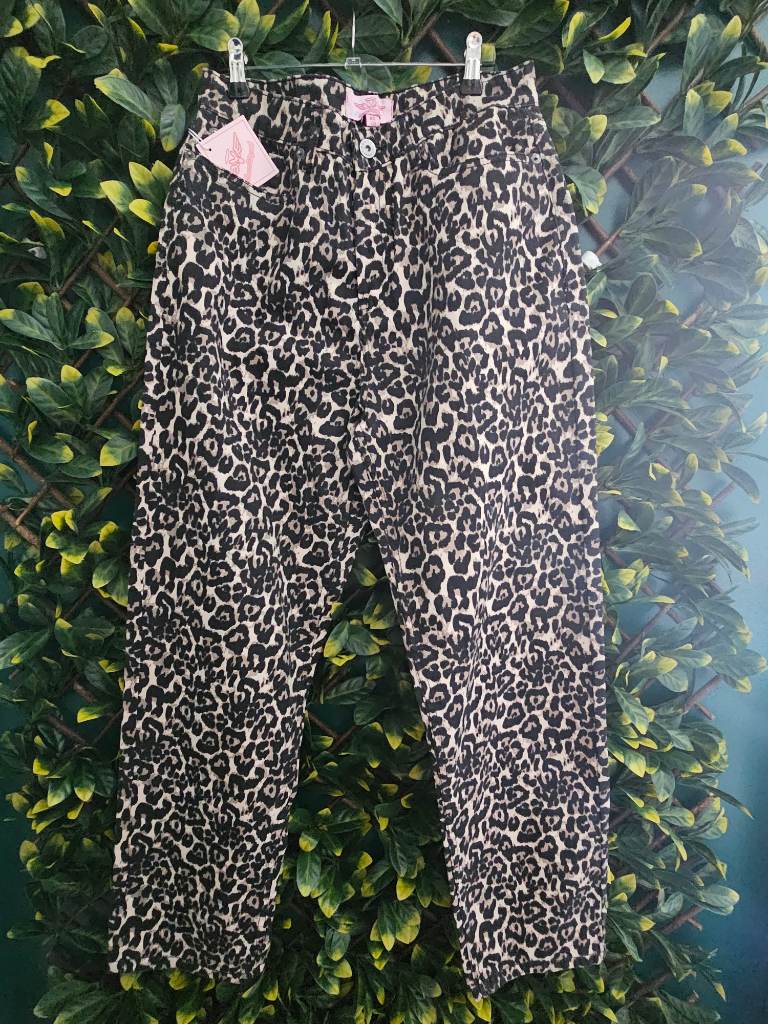 board angels leopard print jeans