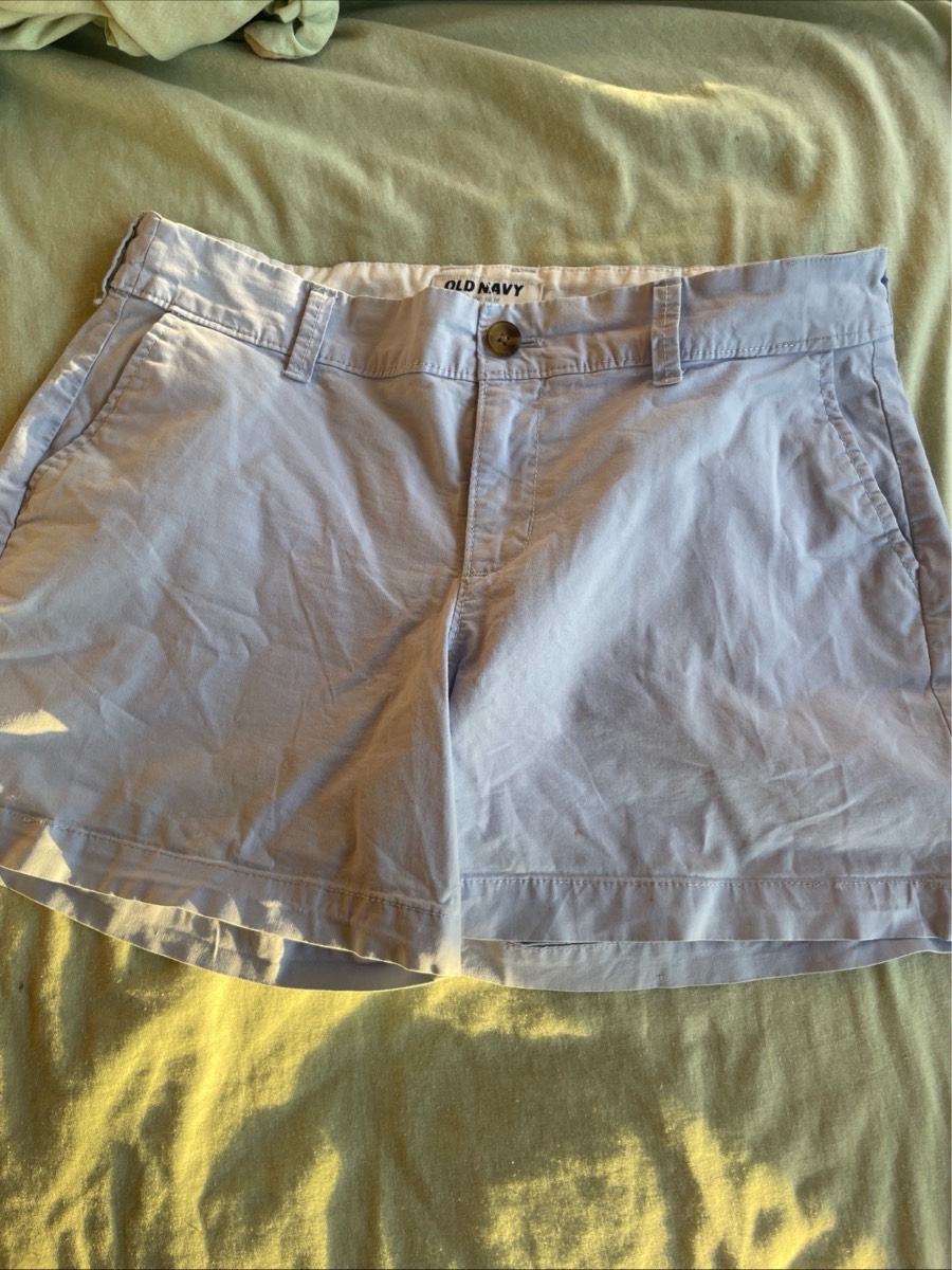 Old Navy Chino Shorts Size UK 10 US 6 Lilac Light Blue Cotton Casual Summer