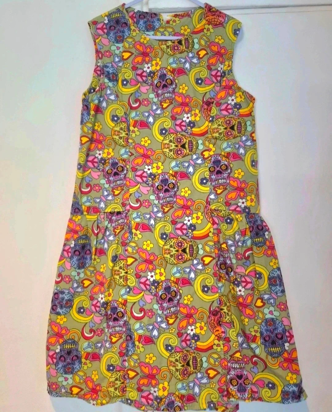 Girls A-line dress vibrant psychedelic design trippy festival colourful kids Dress