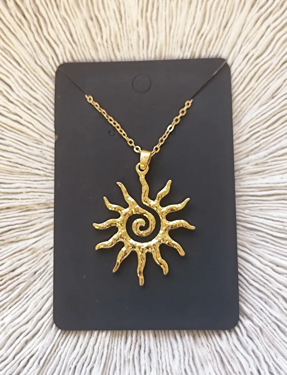 Spiral Sun Pendant Necklace Gold Fashion Jewellery